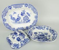 SWANSEA POTTERY 'WOODBINE' PATTERN TUREEN & COVER TOGETHER WITH AN YNYSMEUDWY PLATTER the tureen