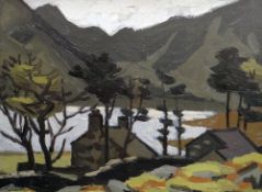 SIR KYFFIN WILLIAMS RA oil on board - Snowdonia cottage at Llyn Ogwen, 30 x 40cms