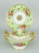 SWANSEA PORCELAIN TUREEN, COVER & STAND the domed cover with