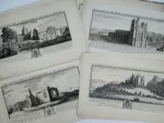 SAMUEL & NATHANIEL BUCK twenty-six engravings relating to historic Welsh buildings, circa 1740,