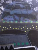 ERNEST ZOBOLE oil on canvas - solitary standing figure at night time in surreal landscape with