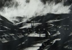 DAVID CARPANINI limited edition (20/20) etching - colliery and landscape, entitled 'The Winder',