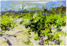 DAVID TRESS mixed media - landscape, entitled 'Young Vines (Tarn)', signed and dated 2003, 38 x