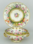 SUPERBLY DECORATED SWANSEA PORCELAIN TUREEN & COVER WITH STAND of circular form, the base with