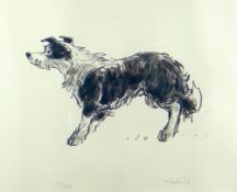 SIR KYFFIN WILLIAMS RA limited edition (51/750) colour print - standing sheep dog, signed fully in