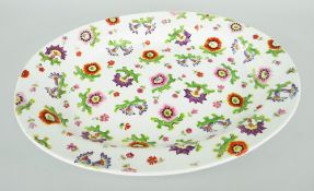 SWANSEA PLATTER FROM THE 'MARINO BALLROOM' SERVICE naively painted in bright enamels with