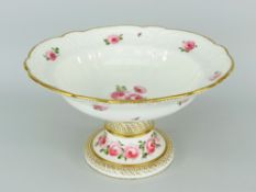 SUPERB NANTGARW PORCELAIN COMPORT raised over a circular base with spreading foot and with cruciform