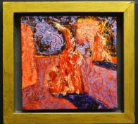 CERI PRITCHARD oil on board - abstract entitled verso 'A Million Years', signed and dated verso