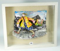 LUNED RHYS PARRI mixed media collage in a glazed box frame - 'Capel Mawr, Tal y Sarn', box size 44 x