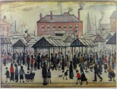 LAURENCE STEPHEN LOWRY (1887-1976) limited edition (750) print - crowds of figures entitled '