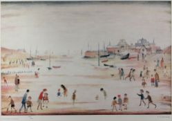 LAURENCE STEPHEN LOWRY (1887-1976) limited edition (207/500) print - figures and buildings and