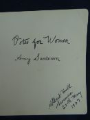 AUTOGRAPHED NOTEPAPER BY SUFFRAGETTE AMY SANDERSON inscribed 'Votes for Women, Amy Sanderson, Albert