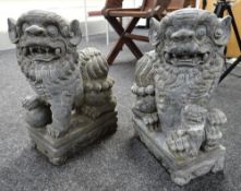 PAIR OF IMPOSING MARBLE DOGS OF FO, 50cms tall