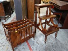 SET OF LIBRARY STEPS / REPRODUCTION MAHOGANY CANTERBURY (2)