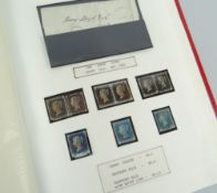 RED STAMFORD MAJOR STAMP ALBUM WITH GOOD GB STAMPS professionally preserved, many with annotation