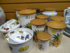 VINTAGE CROWN DEVON KITCHEN CANISTERS, Royal Worcester Evesham Gold ETC