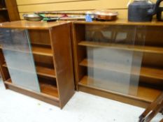 THREE VINTAGE 'REMPLOY' SLIDING GLASS DOOR LOW BOOKCASES