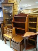 ASSORTED FURNITURE to include reproduction mahogany standing corner cupboard, nest of tables, side