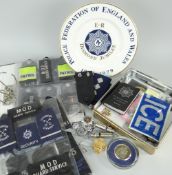 VARIOUS POLICE & PRISON SERVICE EPHEMERA including buttons, badges, whistles, epaulettes ETC