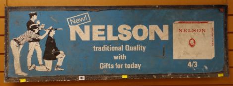 VINTAGE METAL ADVERTISING SIGN FOR NELSON CIGARETTES