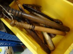 VARIOUS WOODEN TRUNCHEONS