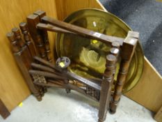 TWO CIRCULAR BRASS TOPPED BENARES TABLES