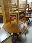 MODERN CIRCULAR BREAKFAST TABLE, together with four chairs