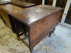 ANTIQUE OAK GATE-LEG & BARLEY TWIST TABLE