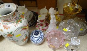 ASSORTED CHINA & GLASS including Spode figure 'Christina', Royal Doulton figure 'Coralie' ETC