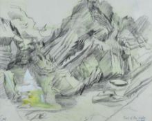 RAY HOWARD JONES mixed media - entitled 'Pool of the Seals', signed, 21.5 x 27cms