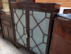 REPRODUCTION MAHOGANY ASTRAGAL GLAZED TWO DOOR CABINET