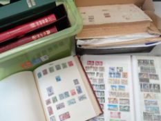 SIX ALBUMS OF FOREIGN & COMMONWEALTH STAMPS, together with a box of loose and other stamps