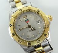 TAG HEUER 'PROFESSIONAL' LADIES WRISTWATCH yellow and white stainless steel encasement and bracelet,