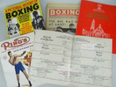 ASSORTED BOXING EPHEMERA including 1959 Empire Pool Wembley, 1959 Joe Erskine autographed by Erskine