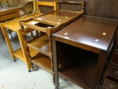 THREE WOODEN TEA TROLLEYS