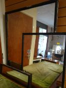 THREE LARGE VINTAGE FRAMED SHOP MIRRORS