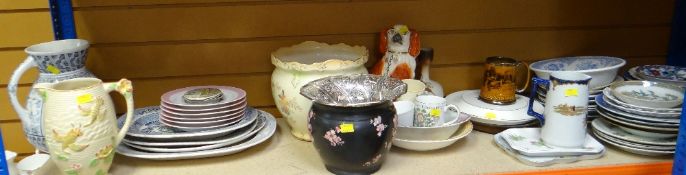 ASSORTED CERAMICS including jugs, decorative plates, planters and platters ETC