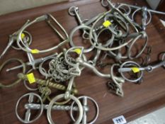 ASSORTED VINTAGE BRIDLES & STIRRUPS
