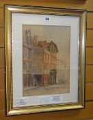 BELIEVED ALFRED PARKMAN (1852 - 1930) watercolour - historic view of Bristol with figures and