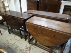 ANTIQUE OAK CIRCULAR GATE-LEG TABLES