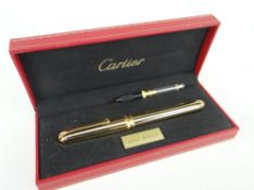 LOUIS CARTIER 'STYLO PLUME M' FOUNTAIN PEN limited edition (1227 / 1847) with 18K gold nib, the