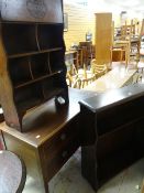 EDWARDIAN MAHOGANY & INLAID DRESSING TABLE with mirror and two bookcases