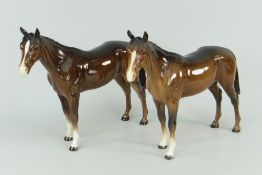 TWO BESWICK HORSES (as found)