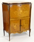 REPRODUCTION LOUIS XV STYLE MARQUETRY DRINKS CABINET of serpentine form with gilt metal mounting,