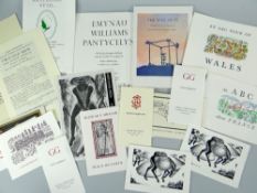 ASSORTED EPHEMERA RELATING TO WELSH LITERATURE & GREGYNOG PRESS including Christmas cards from the