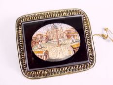 ITALIAN MICRO MOSAIC DEPICTION OF VATICAN CITY with St Peter's square and basilica inset within a
