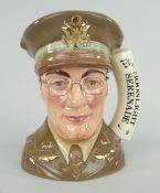ROYAL DOULTON LARGE CHARACTER JUG OF GLEN MILLER with loose metal spectacles, modelled by William