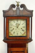 19TH CENTURY 8-DAY LONGCASE CLOCK the case in mixed wood, the painted dial inscribed Thomas... of
