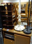 REPRODUCTION TWO DOOR AUDIO CABINET containing a Dual 1019 Record Deck, Grundig amplifier, Grundig