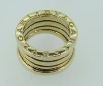 COILED SPRUNG WEDDING BAND 'B Zero' ring, engraved 'BVLGARI' to the outside band, signed '